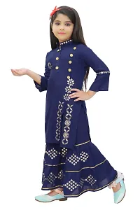 Girls Festive  Party Kurta and Palazzo Set  (Blue Pack of 1)-thumb3