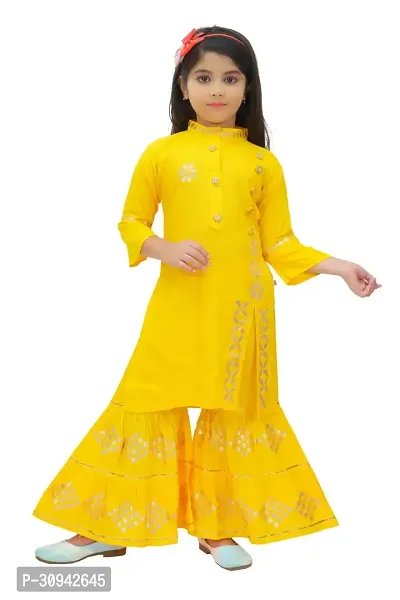 Girls Festive  Party Kurta and Palazzo Set  (Blue Pack of 1)-thumb0