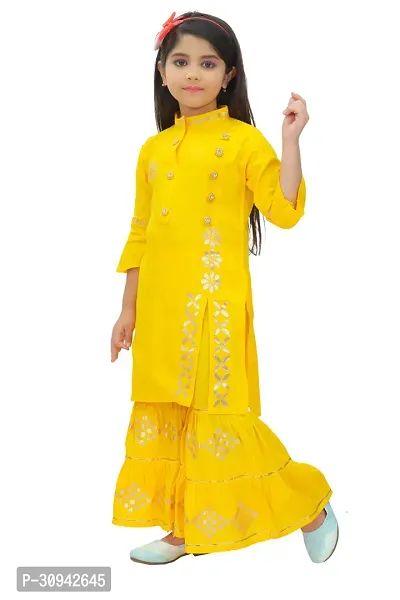 Girls Festive  Party Kurta and Palazzo Set  (Blue Pack of 1)-thumb3