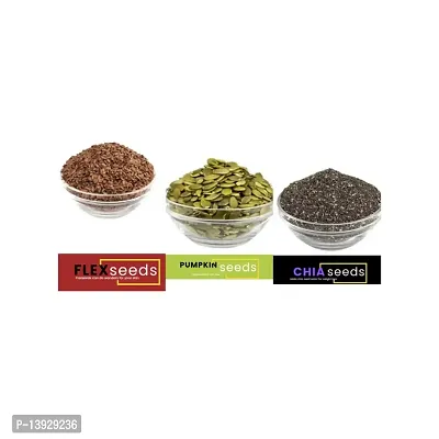 Andramart Raw Flax, Pumpkin And Chia  Mixed Combo Seeds 300 Gm-thumb2