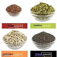 Andramart Raw Flax, Pumpkin, Sunflower And Chia Mixed Combo Seeds 400 Gm-thumb2