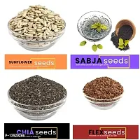 Andramart Raw Sunflower, Basil, Chia And Flax Mixed Combo Seeds 400 Gm-thumb2