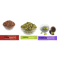 Andramart Raw Flax, Pumpkin And Basil  Mixed Combo Seeds 300 Gm-thumb1