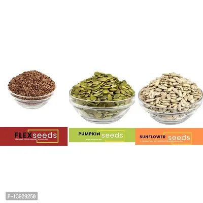 Andramart Raw Pumpkin, Sunflower And Flax  Mixed Combo Seeds 300 Gm-thumb2