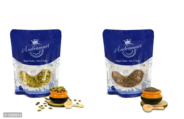 Andramart Raw Pumpkin And Chia  Mixed Combo Seeds 500 Gm