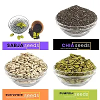 Andramart Raw Basil , Chia,  Sunflower And Pumpkin Mixed Combo Seeds 1000 Gm-thumb3