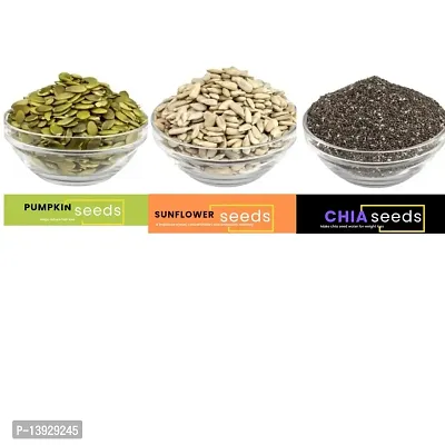 Andramart Raw Pumpkin, Sunflower And Chia Mixed Combo Seeds 300 Gm-thumb3