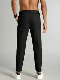 Stylish Cotton Black Solid Trouser For Men-thumb3