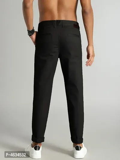 Stylish Cotton Black Solid Trouser For Men-thumb4