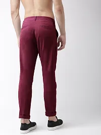 Stylish Cotton Maroon Solid Trouser For Men-thumb2