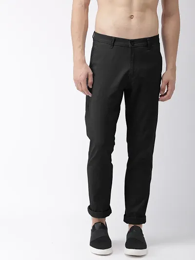 Stylish Cotton Mid-Rise Solid Trouser