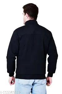 Trendy Fleece Black Solid Jacket For Men-thumb1