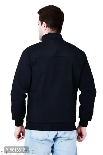 Trendy Fleece Black Solid Jacket For Men-thumb2