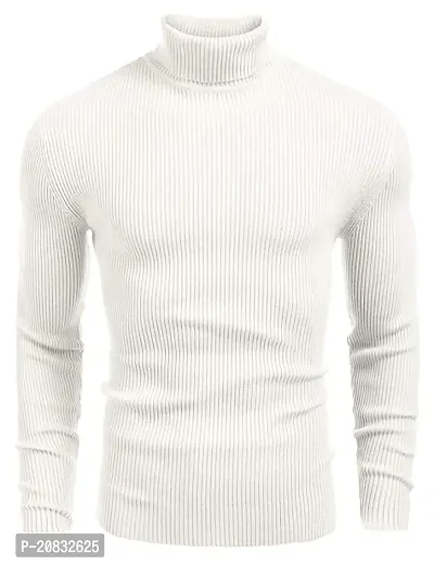 Classic Wool Blend Solid High Neck Sweatshirt for Men