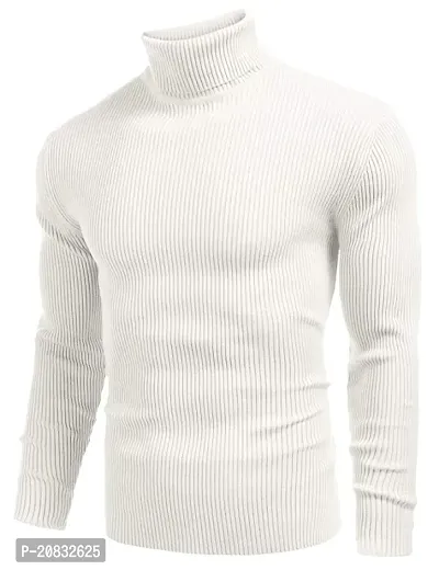 Classic Wool Blend Solid High Neck Sweatshirt for Men-thumb2