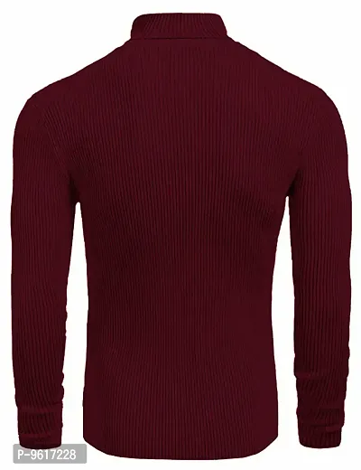 Elegant Wool Black High Neck Sweatshirt For Men-thumb2