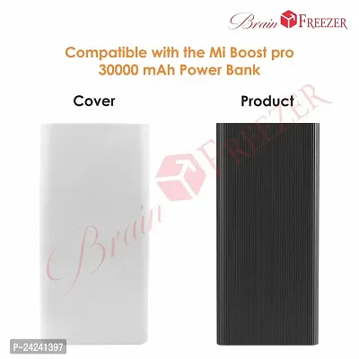 Brain Freezer Silicone Soft Cover Case Compatible with Mi Boost Pro Power Bank (White, 30000 mAh) (Device Not Included)-thumb4