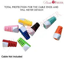 Brain Freezer Universal Data Cable with Protector Saver for Any Data Cable Wire for Samsung Oneplus Android Heaphones USB Micro USB C Type Cables I-pad I-pod I-Phone (Multicoloured) - Pack of 8-thumb2