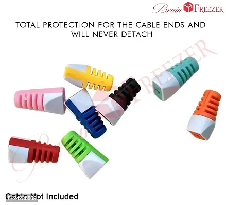 Brain Freezer Universal Data Cable with Protector Saver for Any Data Cable Wire for Samsung Oneplus Android Heaphones USB Micro USB C Type Cables I-pad I-pod I-Phone (Multicoloured) - Pack of 8-thumb3