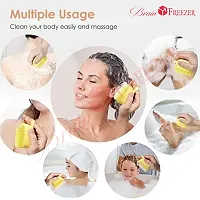 Brain Freezer Silicon Square Massage For Cleaning Body Scrubber Shampoo Dispenser Bathing Tool | Brushes, Men  Women Yellow-thumb3