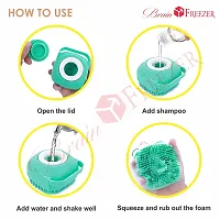 Brain Freezer Silicon Square Massage For Cleaning Body Scrubber Shampoo Dispenser Bathing Tool | Brushes, Men  Women Yellow-thumb4