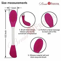 Brain Freezer Pack Of 2 Face Scrubber Multipurpose, 2 in 1 Facial Cleansing Brush, Handheld Face Wash Brush for Pore Cleansing, Gentle Exfoliating, Removing Blackhead Brush Multi-colour-thumb2