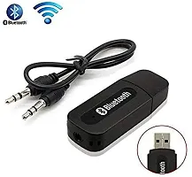 Brain Freezer Phone Bluetooth Stereo System Audio Aux Receiver USB Adapter 3.5mm for Car Speakers Under 200 (1 Pack, Black)-thumb1