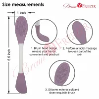 Brain Freezer Soft Facial Applicator Hairless Silicone Mud Mask Brush (Dark Purple White)-thumb2