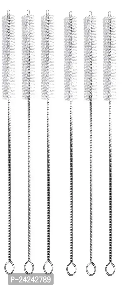 Brain Freezer Baby Straw Cleaning Brush Combo Cleaner Rotation 360 Degrees -White (Pack of 6, Standard)