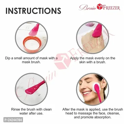 Brain Freezer Silicone Facial Face Scrubber Multipurpose, 2 in 1 for Removing Blackhead Brush (Pack Of 2) Brush Multi-colour-thumb4