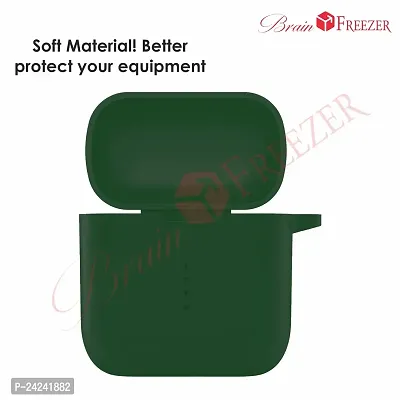 Brain Freezer TPU Shock Proof Protection Sleeve Skin Carrying Bag Box Cover Compatible with Boat 141/148 Airdopes It is Not Compatible with Any Other Device Dark Green (Airdopes Not Included)-thumb2