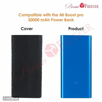 Brain Freezer Silicon Soft Cover Case Compatible with Mi Power Bank 3i 10000 mAh/Mi Wireless Power Bank 10000 mAh (Black) [Device Not Included]-thumb4