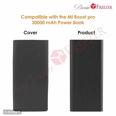 Brain Freezer Silicone Soft Cover Case Compatible with Mi Boost Pro Power Bank (Black, 30000 mAh) (Device Not Included)-thumb4