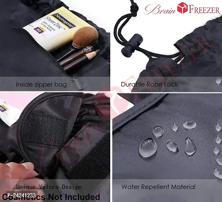 Brain Freezer Lazy Multifunction Storage Portable Cosmetic Round Toiletry Bags (Plain Dark Blue)-thumb5