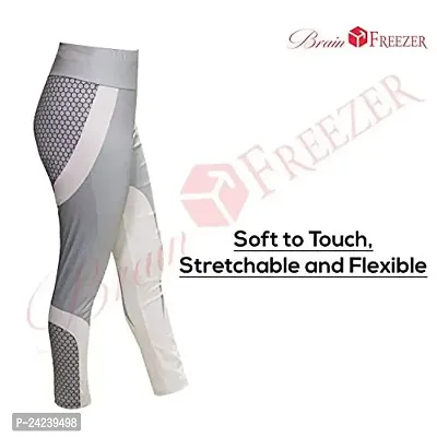 Brain Freezer Women's Stretch Fit Polyester Leggings (JULY20_FBA_WORKOUTPRINTEDLEGGINGS_L_WHT_White_L)-thumb2