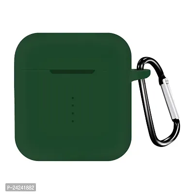 Brain Freezer TPU Shock Proof Protection Sleeve Skin Carrying Bag Box Cover Compatible with Boat 141/148 Airdopes It is Not Compatible with Any Other Device Dark Green (Airdopes Not Included)-thumb0