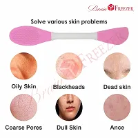 Brain Freezer Silicone Facial Face Scrubber Multipurpose, 2 in 1 for Pore Cleansing, Gentle Exfoliating, Removing Blackhead Brush (Pack Of 4) Brush Multi-colour-thumb4