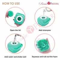 Brain Freezer Silicon Square Massage For Cleaning Body Scrubber Shampoo Dispenser Bathing Tool | Brushes, Men  Women Pink-thumb4