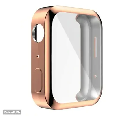 Brain Freezer TPU Soft Full Screen Guard Protector All-Around Protective Case Clear Cover Bumper Accessories Compatible with Mi Watch 2019 18mm Rose Golden (Watch Not Included)-thumb0