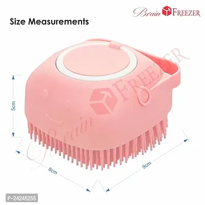 Brain Freezer Silicon Square Massage For Cleaning Body Scrubber Shampoo Dispenser Bathing Tool | Brushes, Men  Women Pink-thumb2