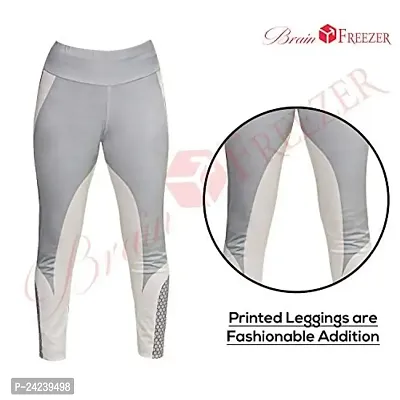 Brain Freezer Women's Stretch Fit Polyester Leggings (JULY20_FBA_WORKOUTPRINTEDLEGGINGS_L_WHT_White_L)-thumb3
