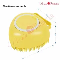 Brain Freezer Silicon Oval Massage For Cleaning Body Scrubber Shampoo Dispenser Bathing Tool | Brushes, Men  Women Yellow-thumb1