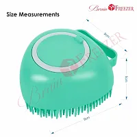 Brain Freezer Silicon Pack Of 3 Oval Massage For Cleaning Body Scrubber Shampoo Dispenser Bathing Tool | Brushes, Men  Women (Mix Colour, Multi Design 3pcs)-thumb1