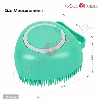 Brain Freezer Silicon Pack Of 3 Oval Massage For Cleaning Body Scrubber Shampoo Dispenser Bathing Tool | Brushes, Men  Women (Mix Colour, Multi Design 3pcs)-thumb2