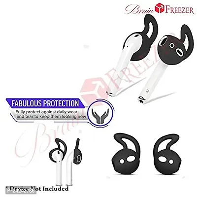 Brain Freezer 2pair (4pc) Soft Silicone Cover Compatible with earpods Earbuds earplugs (Not Compatible with Any Other Model) (Device Not Included) Black-thumb5