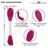 Brain Freezer Silicone Facial Face Scrubber Multipurpose, 2 in 1 for Removing Blackhead Brush (Pack Of 2) Brush Multi-colour-thumb2