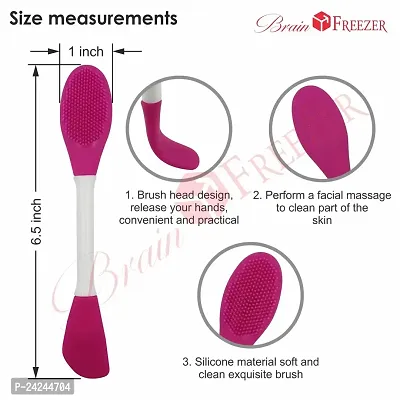 Brain Freezer Silicone Facial Face Scrubber Multipurpose, 2 in 1 for Removing Blackhead Brush (Pack Of 2) Brush Multi-colour-thumb3