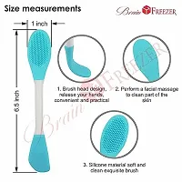 Brain Freezer Pack Of 4 Face Scrubber Multipurpose, 2 in 1 Facial Cleansing Brush, Handheld Face Wash Brush for Pore Cleansing, Gentle Exfoliating, Removing Blackhead Brush Multi-colour-thumb2