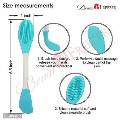 Brain Freezer Pack Of 4 Face Scrubber Multipurpose, 2 in 1 Facial Cleansing Brush, Handheld Face Wash Brush for Pore Cleansing, Gentle Exfoliating, Removing Blackhead Brush Multi-colour-thumb3