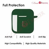 Brain Freezer TPU Shock Proof Protection Sleeve Skin Carrying Bag Box Cover Compatible with Boat 141/148 Airdopes It is Not Compatible with Any Other Device Dark Green (Airdopes Not Included)-thumb2